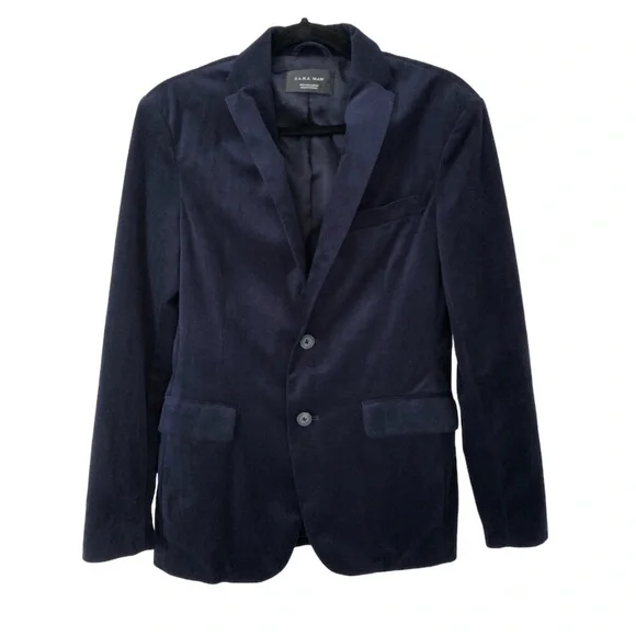 Navy Blazer Zara Mens Velvet Jacket Zara Suits Blazers Zara Man